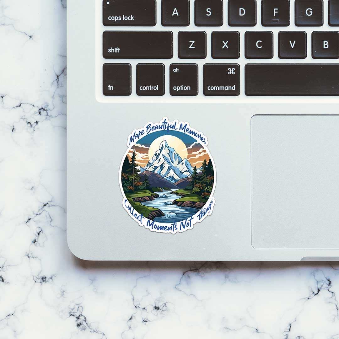Collect Moment Not Things Sticker waterproof vinyl decal for laptop, bike, car & bottle