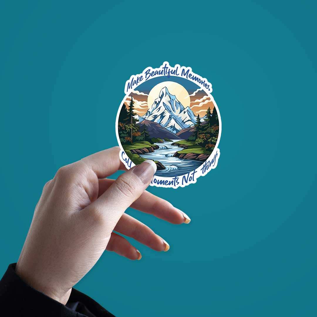 Collect Moment Not Things Sticker waterproof vinyl decal for laptop, bike, car & bottle