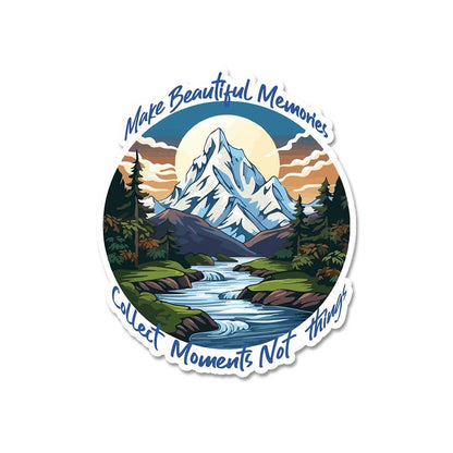 Collect Moment Not Things Sticker waterproof vinyl decal for laptop, bike, car & bottle