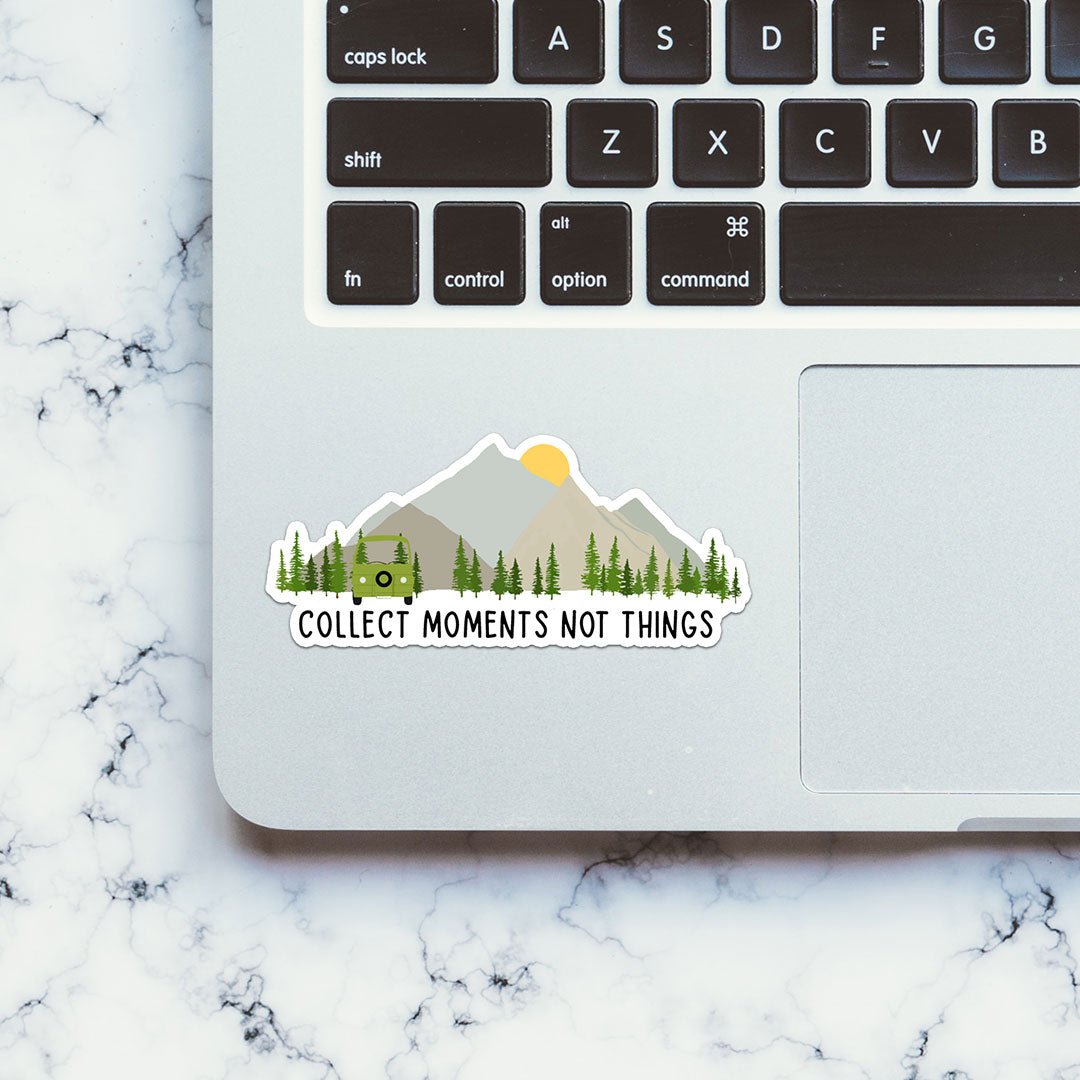 Collect Moments Not Things Sticker waterproof vinyl decal for laptop, bike, car & bottle