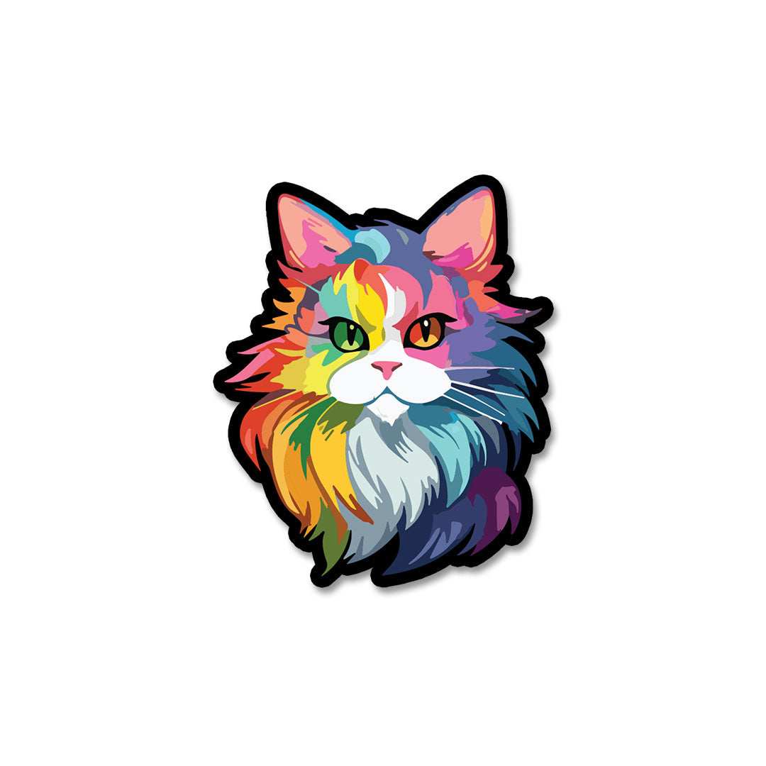 Colourful Cat Sticker - Stickers | STICK IT UP