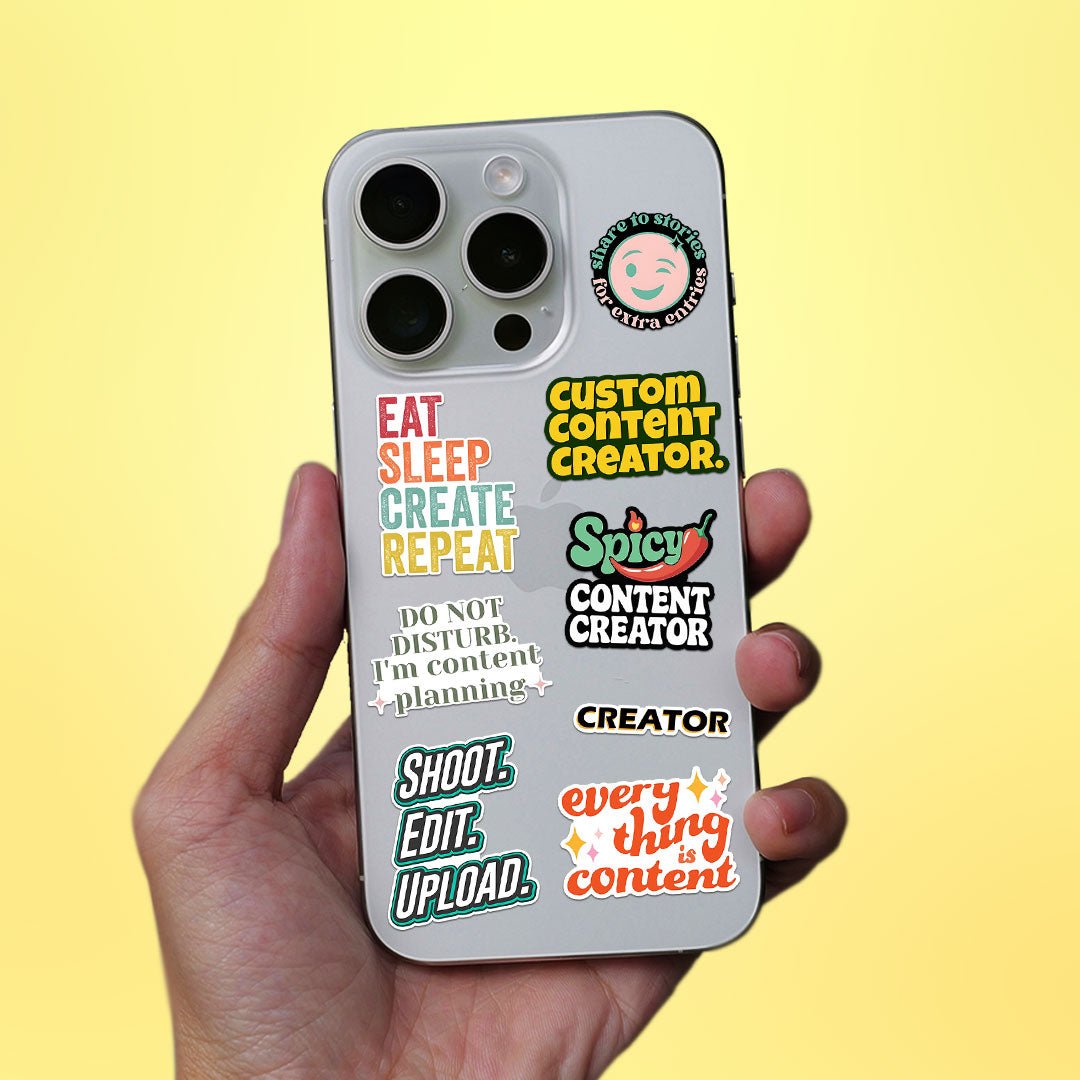 Content Creator Sticker Sheet waterproof vinyl decal for laptop, bike, car & bottle