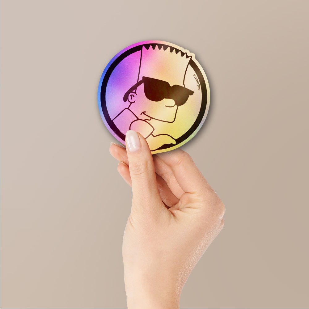 Cool Dude Holographic Stickers waterproof vinyl decal for laptop, bike, car & bottle