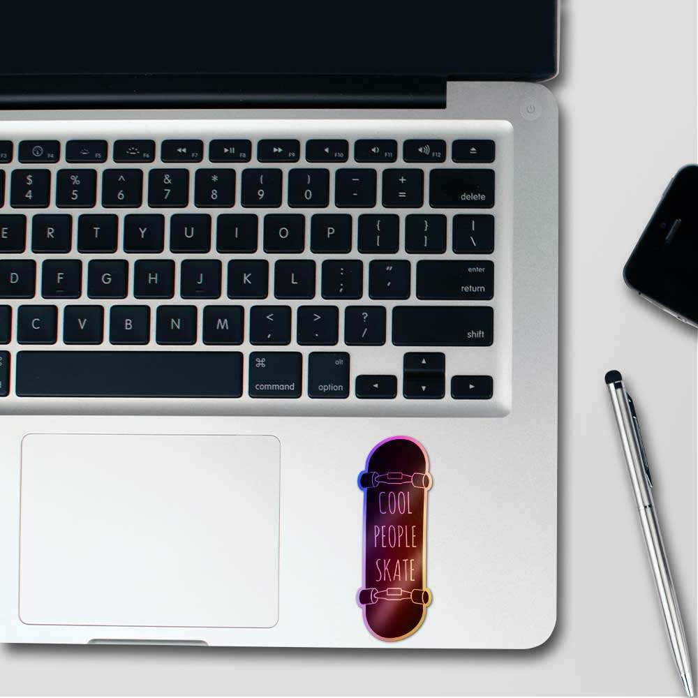 Cool People Skate Holographic Sticker waterproof vinyl decal for laptop, bike, car & bottle