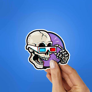 Cool Skull Sticker waterproof vinyl decal for laptop, bike, car & bottle