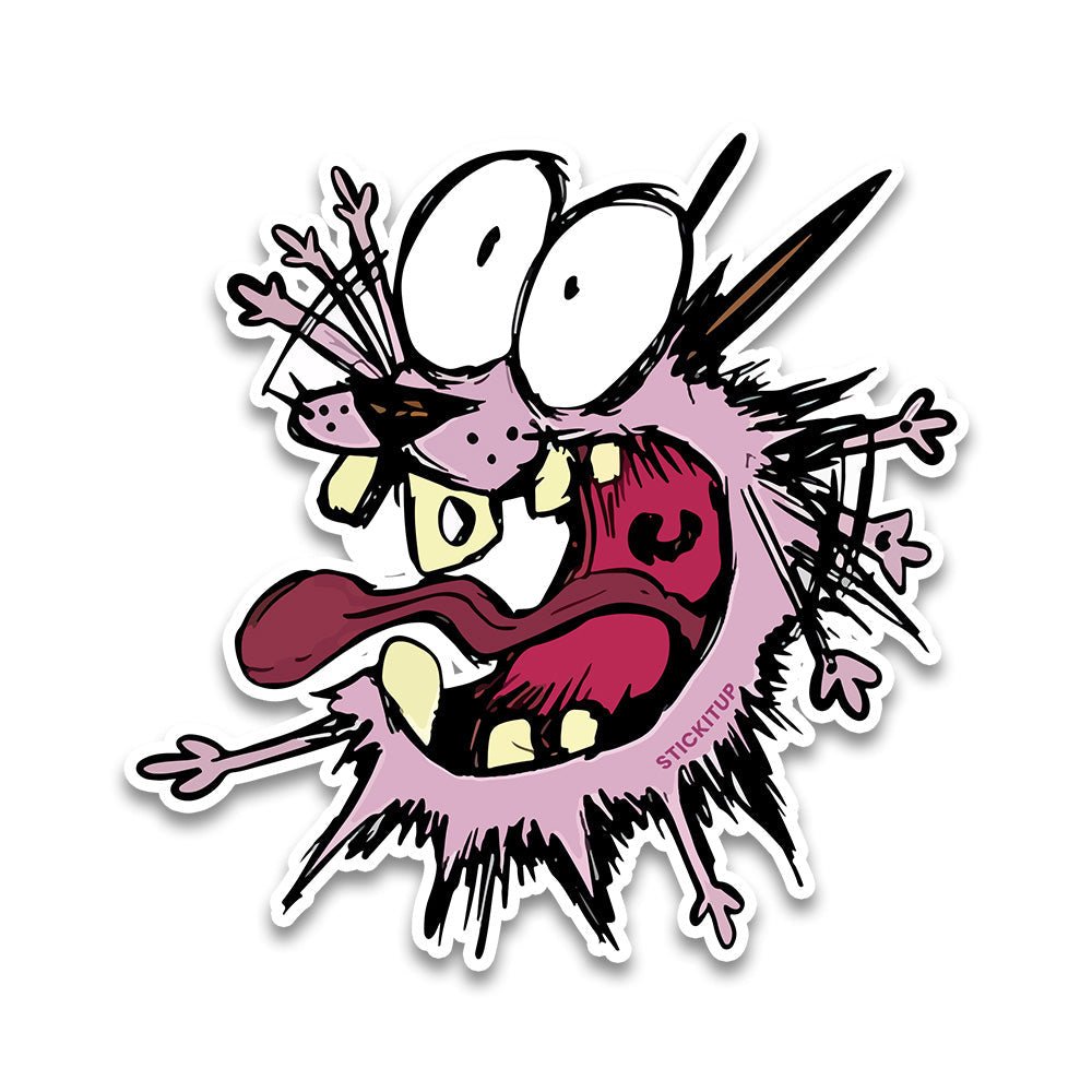 Courage the Cowardly Dog Bumper Sticker waterproof vinyl decal for laptop, bike, car & bottle