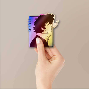 Cowboy Bebop Holographic Sticker waterproof vinyl decal for laptop, bike, car & bottle