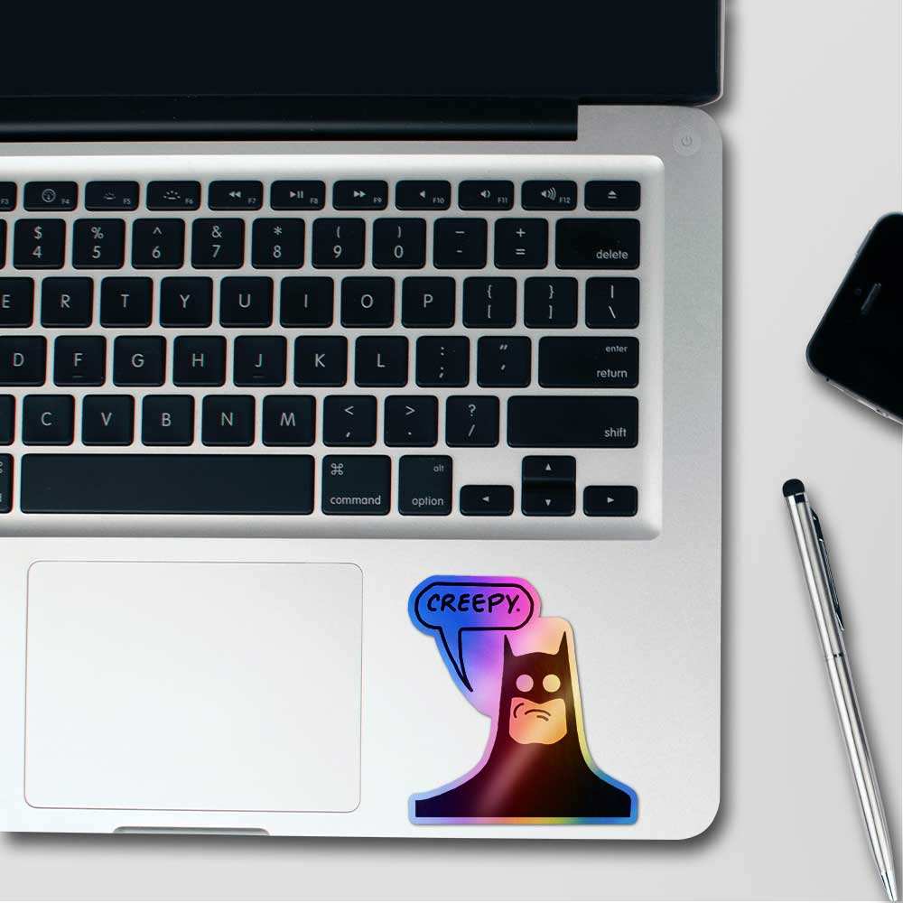 Creepy Holographic Sticker waterproof vinyl decal for laptop, bike, car & bottle
