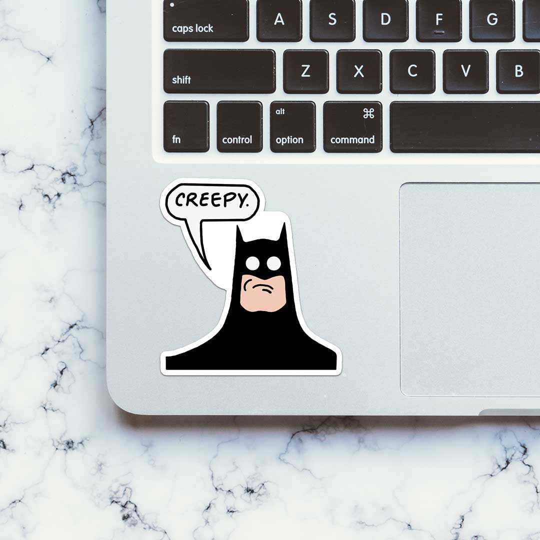Creepy Sticker waterproof vinyl decal for laptop, bike, car & bottle
