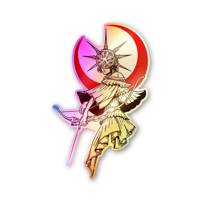Crescent Moon Figure Holographic Stickers - Holographic stickers | STICK IT UP