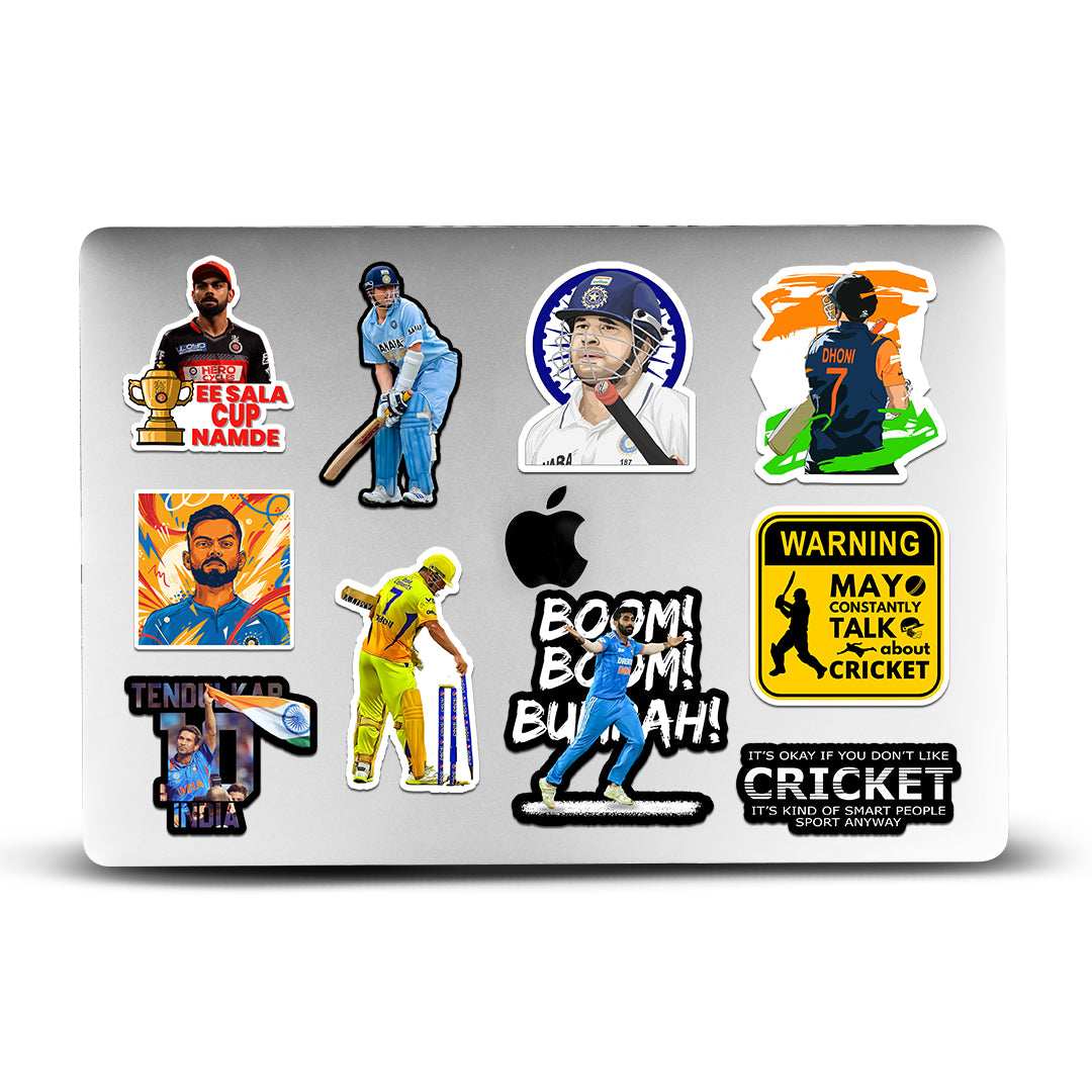 Cricket Sticker Packs [50 sticker] waterproof vinyl decal for laptop, bike, car & bottle