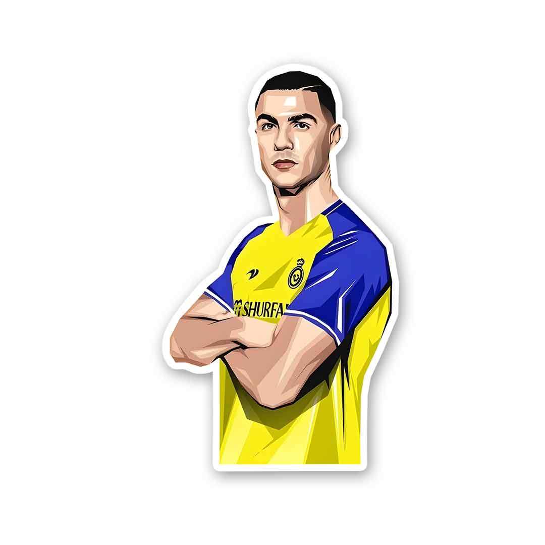 Cristiano Ronaldo Al Nassr Sticker waterproof vinyl decal for laptop, bike, car & bottle