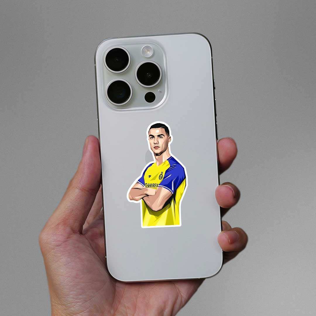 Cristiano Ronaldo Al Nassr Sticker waterproof vinyl decal for laptop, bike, car & bottle