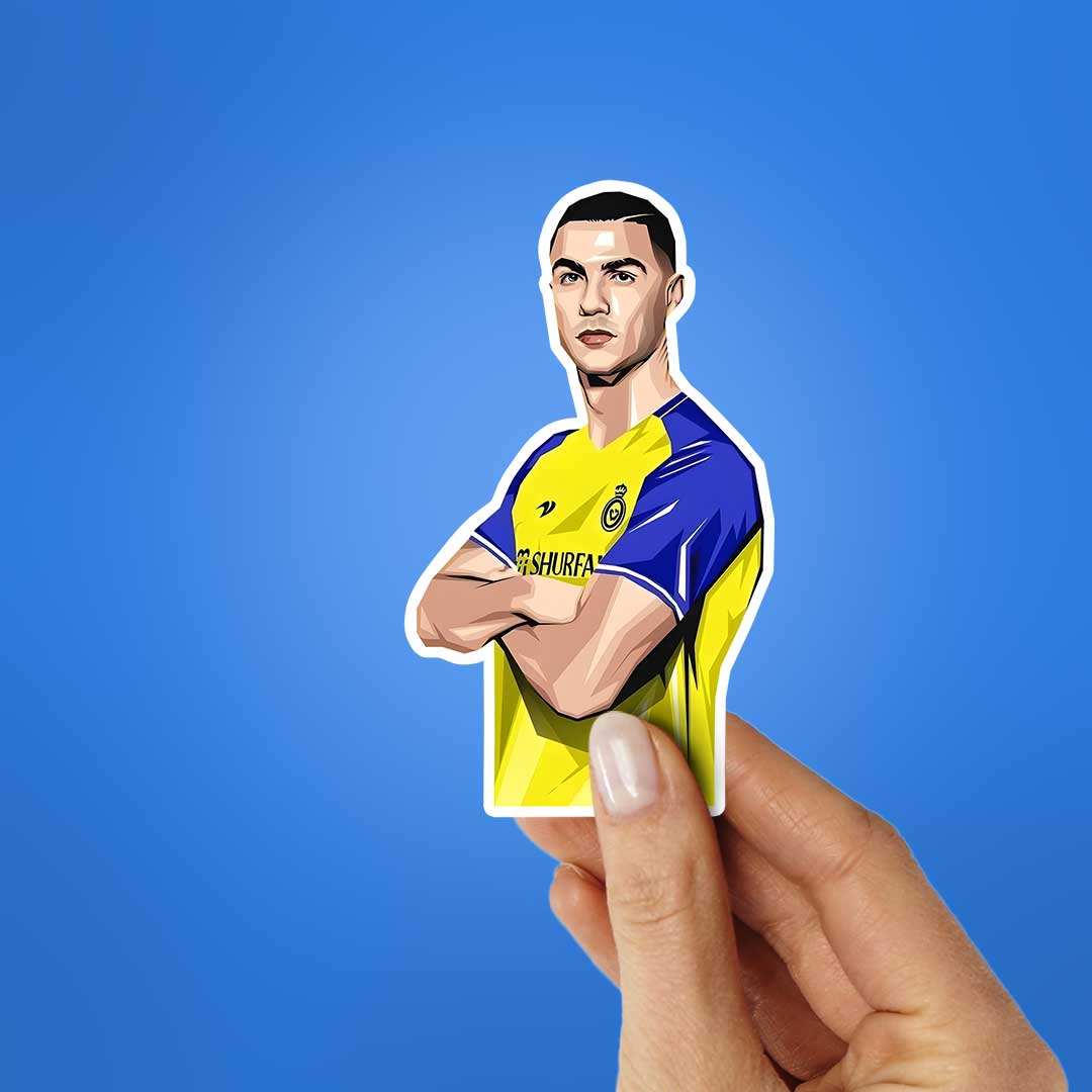 Cristiano Ronaldo Al Nassr Sticker waterproof vinyl decal for laptop, bike, car & bottle