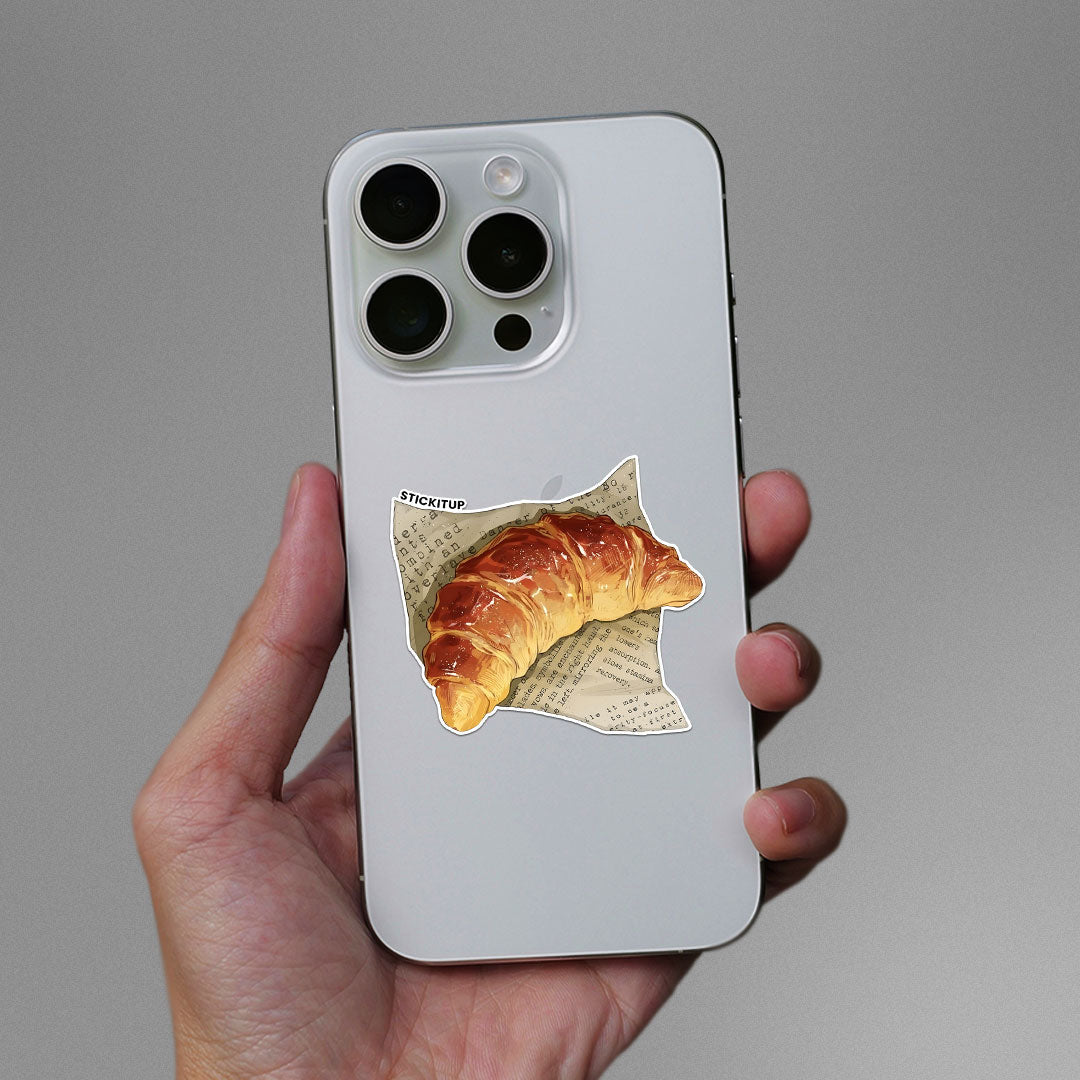 Croissant Sticker waterproof vinyl decal for laptop, bike, car & bottle