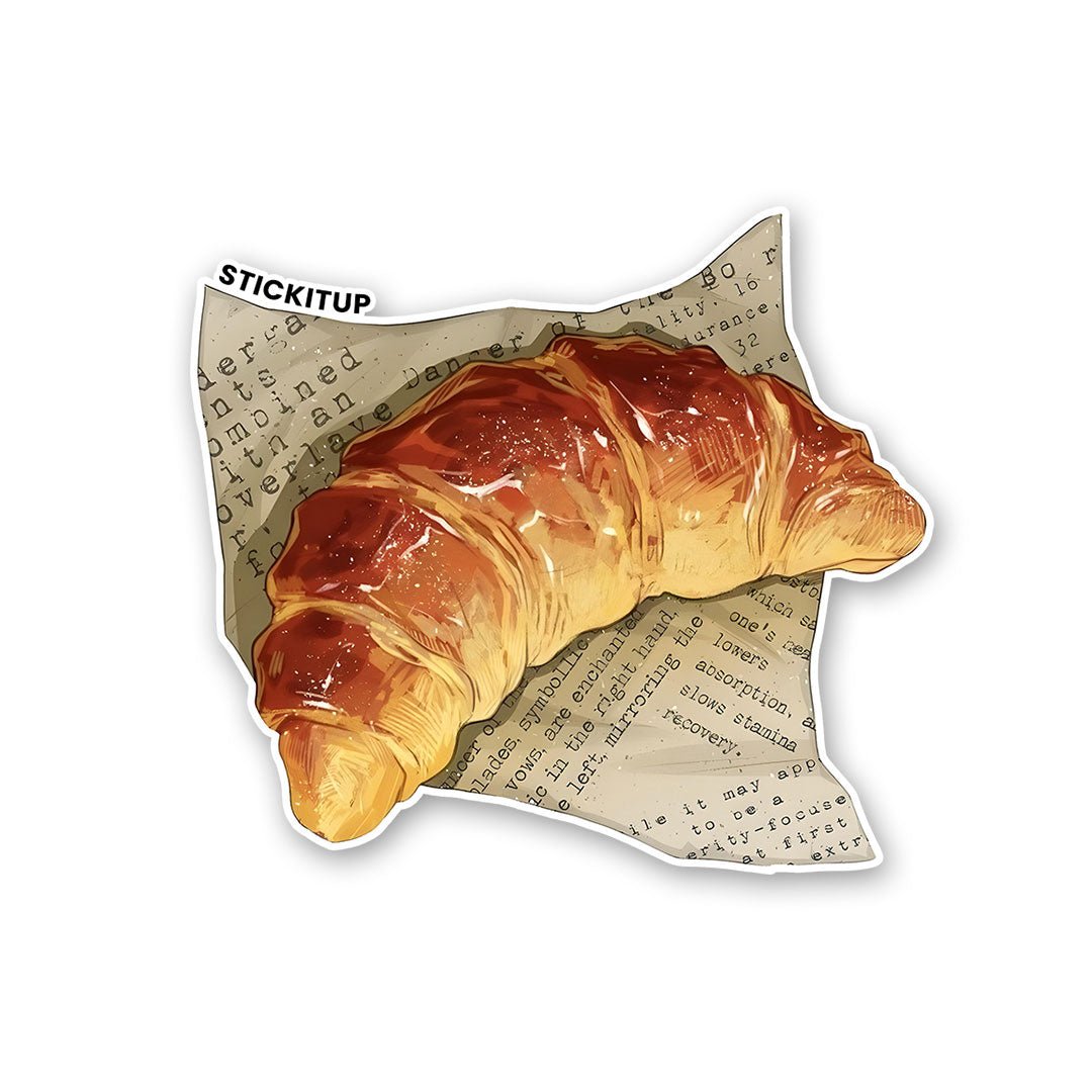 Croissant Sticker waterproof vinyl decal for laptop, bike, car & bottle