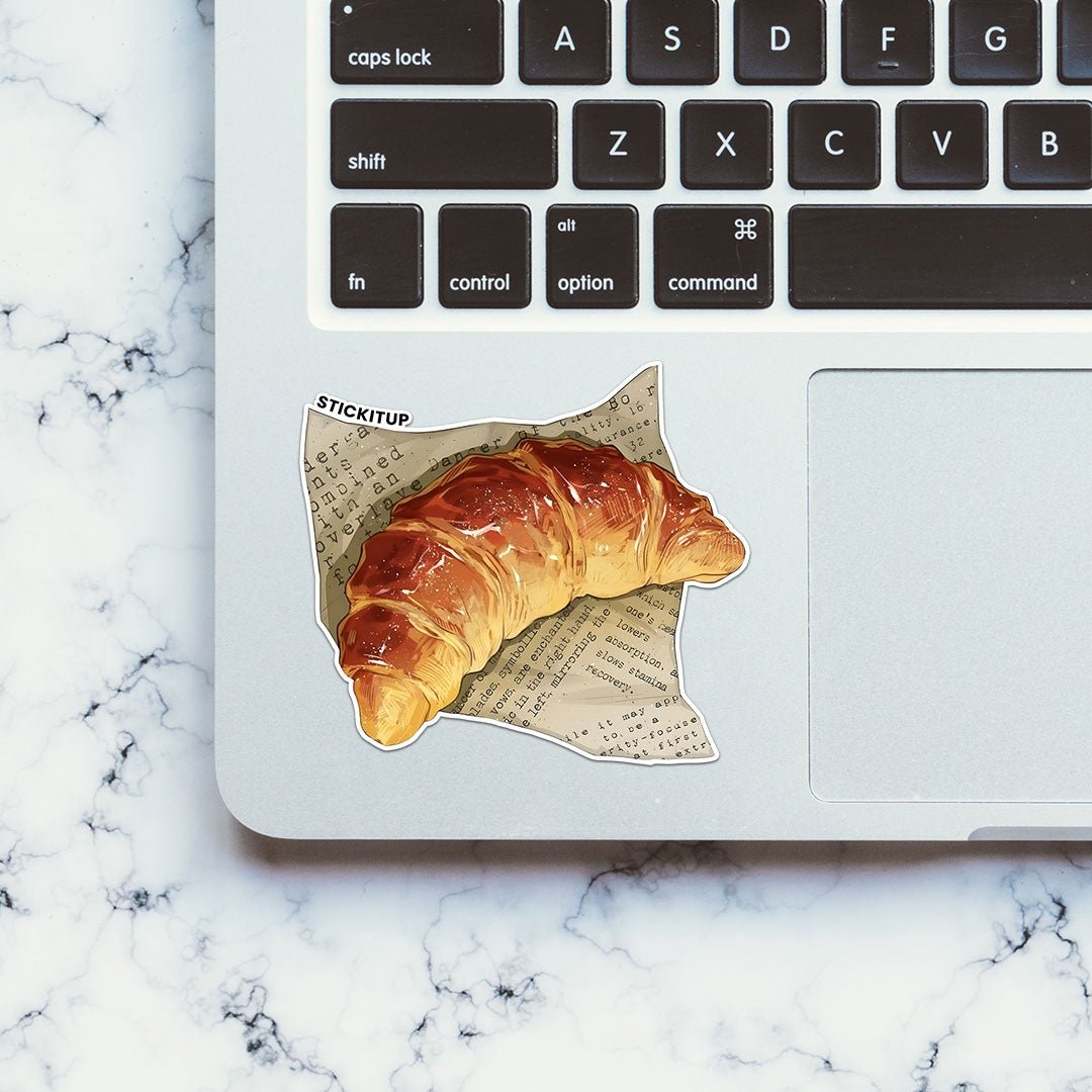 Croissant Sticker waterproof vinyl decal for laptop, bike, car & bottle