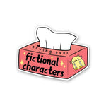 Crying Over Fictional Characters Sticker waterproof vinyl decal for laptop, bike, car & bottle
