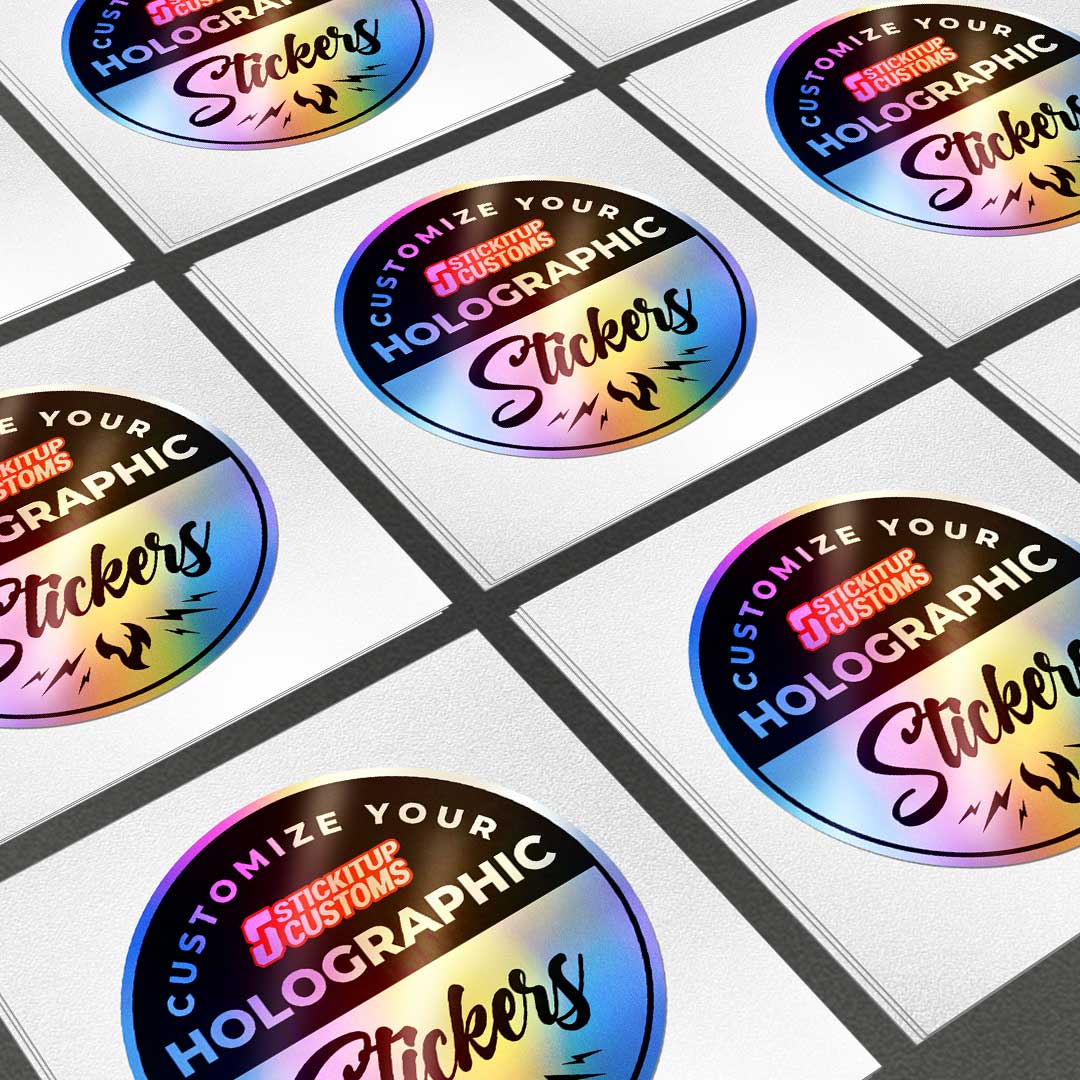 Custom Holographic Sticker waterproof vinyl decal for laptop, bike, car & bottle