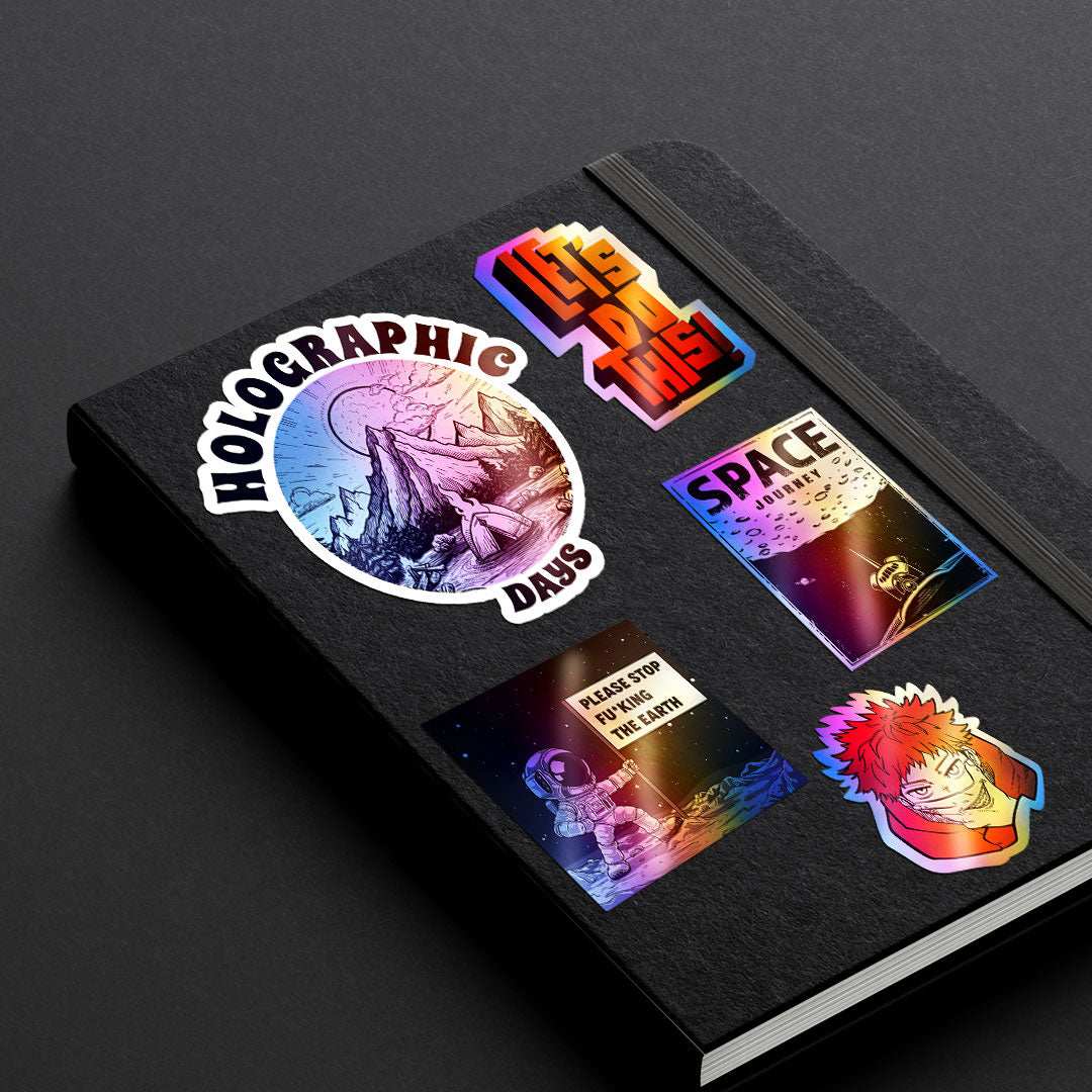 Custom Holographic Sticker waterproof vinyl decal for laptop, bike, car & bottle