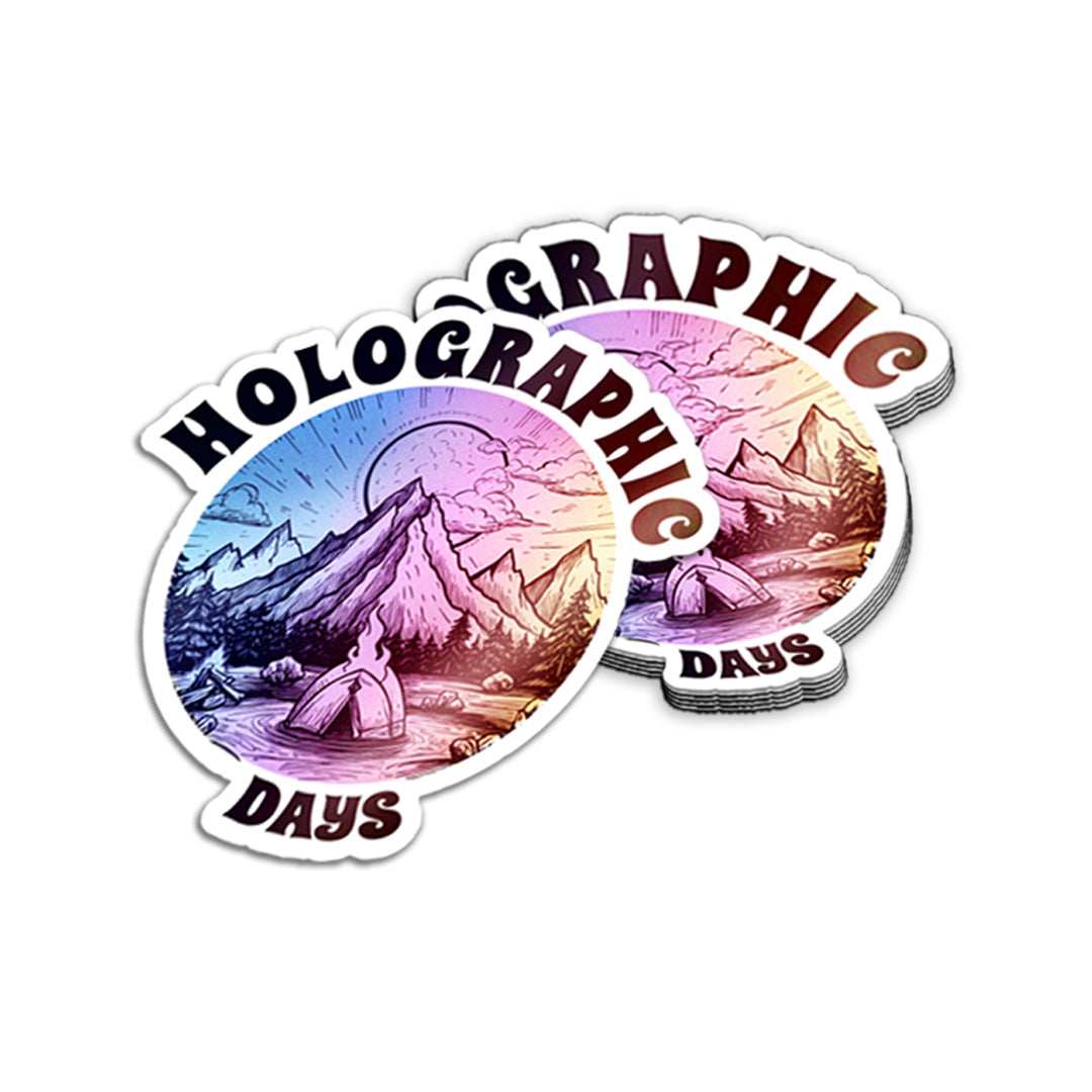 Custom Holographic Sticker waterproof vinyl decal for laptop, bike, car & bottle