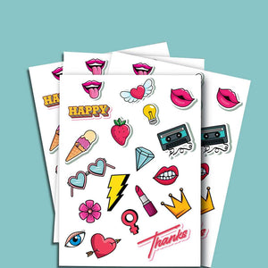 Custom Sticker Sheet waterproof vinyl decal for laptop, bike, car & bottle