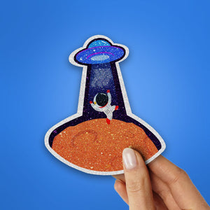 Cute Astronaut Glitter Sticker waterproof vinyl decal for laptop, bike, car & bottle