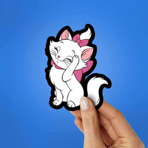 Cute Cat Sticker waterproof vinyl decal for laptop, bike, car & bottle