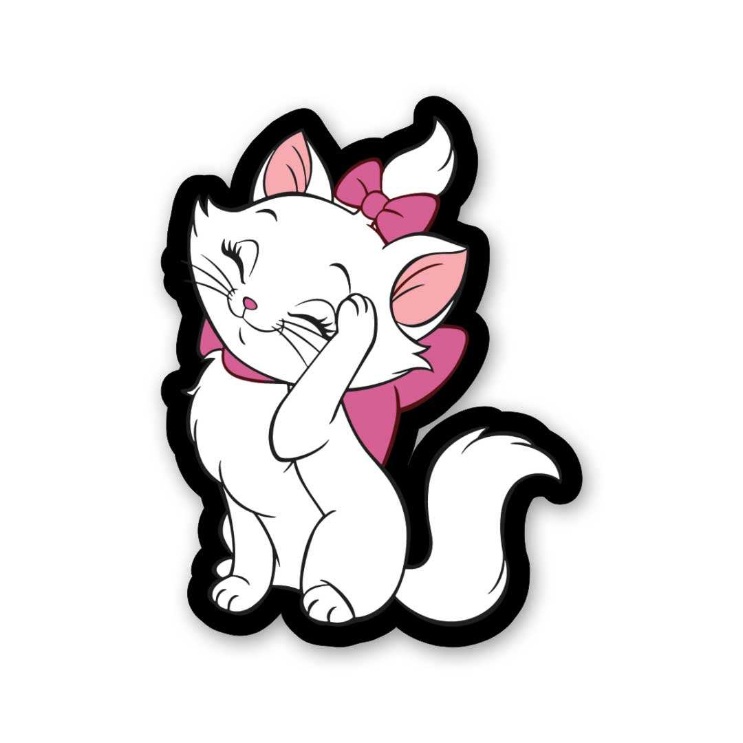 Cute Cat Sticker waterproof vinyl decal for laptop, bike, car & bottle