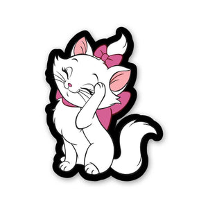 Cute Cat Sticker waterproof vinyl decal for laptop, bike, car & bottle