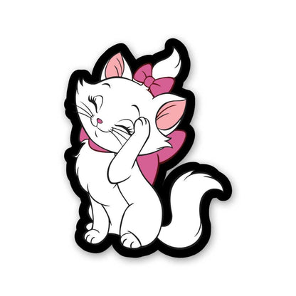 Cute Cat Sticker waterproof vinyl decal for laptop, bike, car & bottle