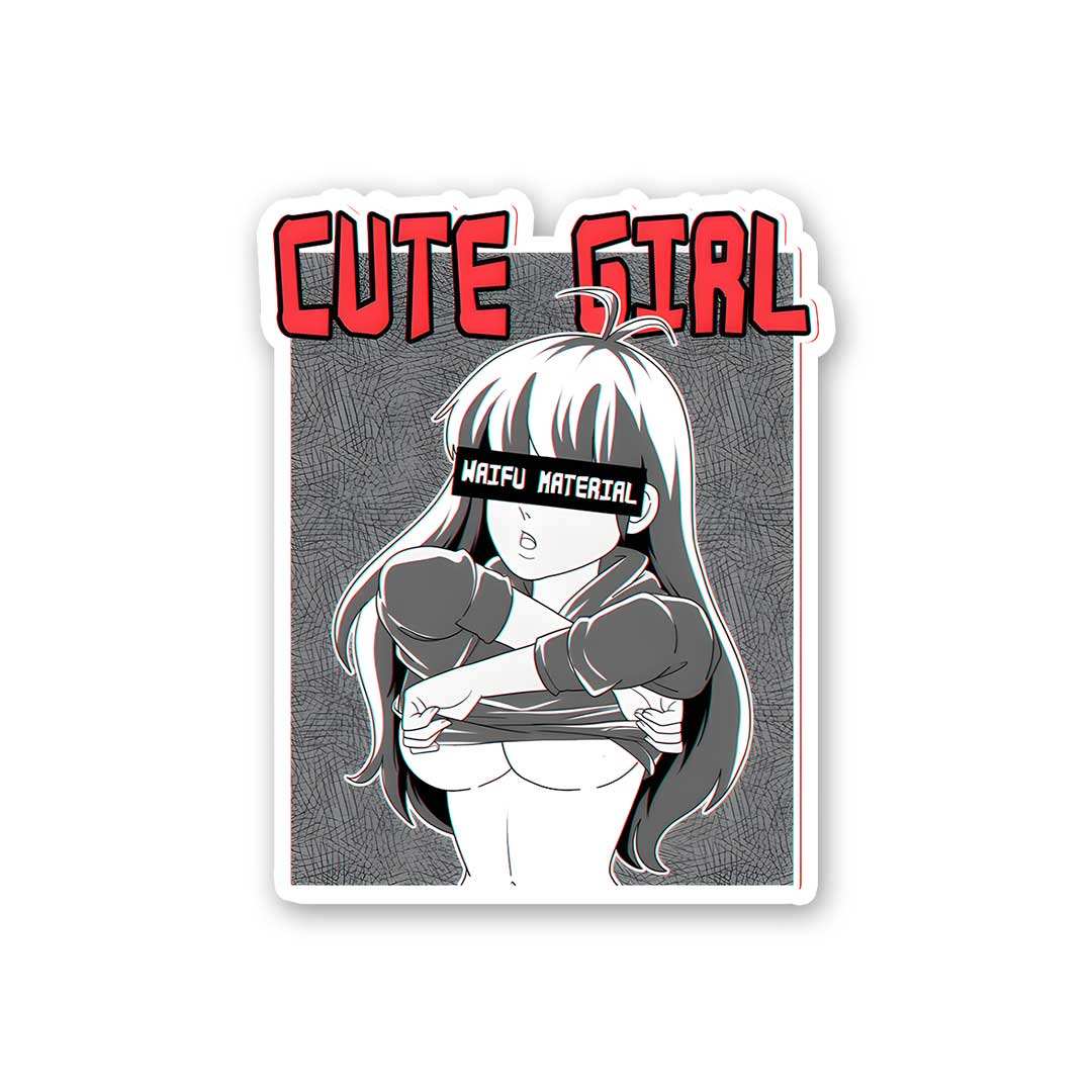 Cute Girl Sticker waterproof vinyl decal for laptop, bike, car & bottle