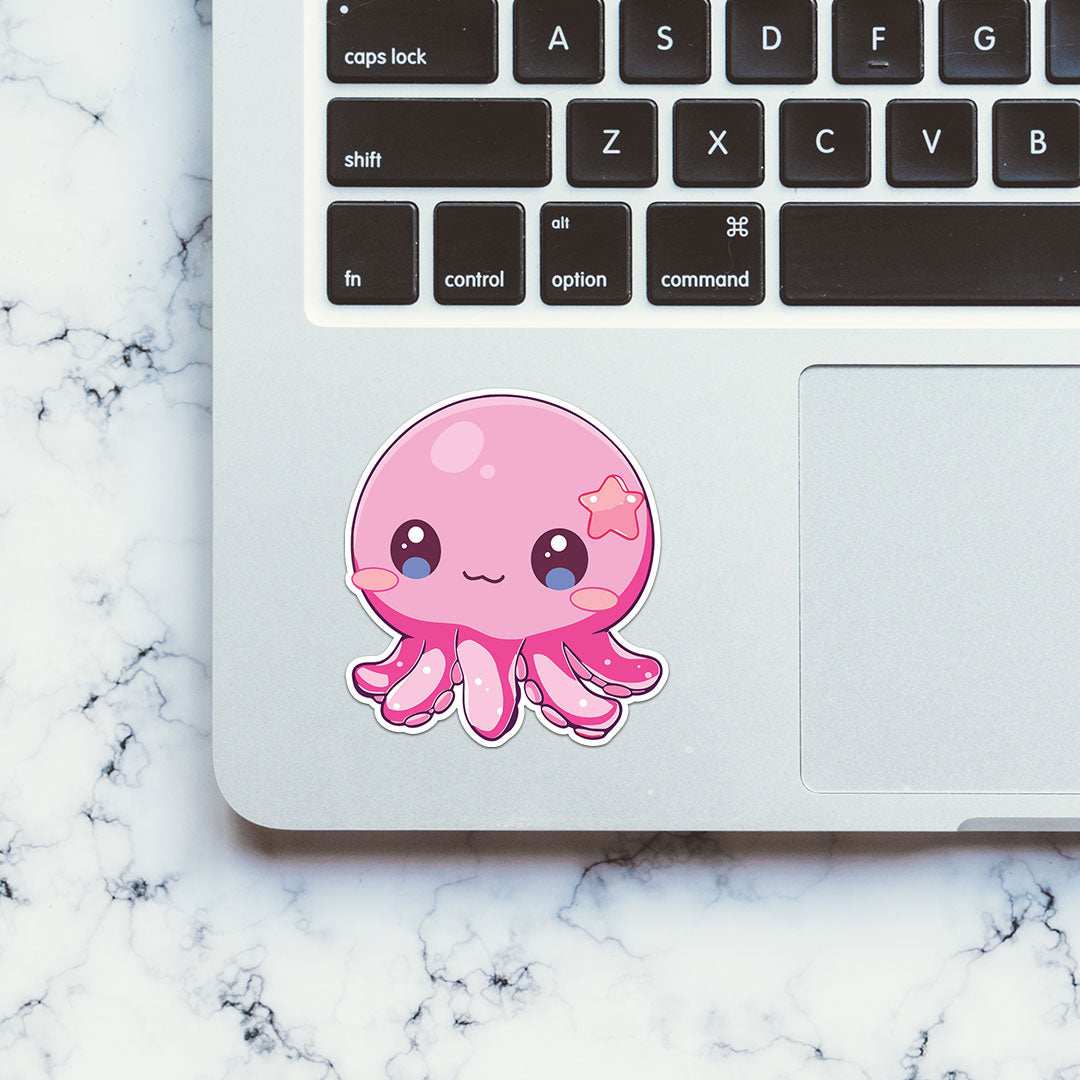 Cute Octopus Sticker waterproof vinyl decal for laptop, bike, car & bottle