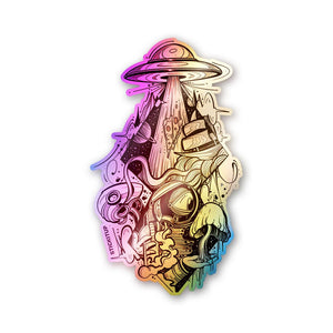Cyborg Figure Art Holographic Stickers - Holographic stickers | STICK IT UP