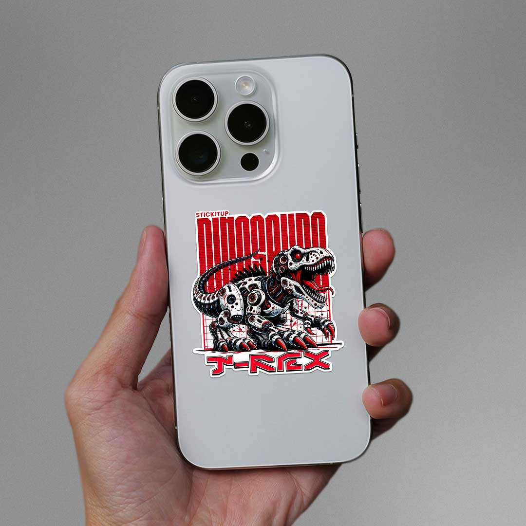 Cyborg T Rex Sticker - STICK IT UP