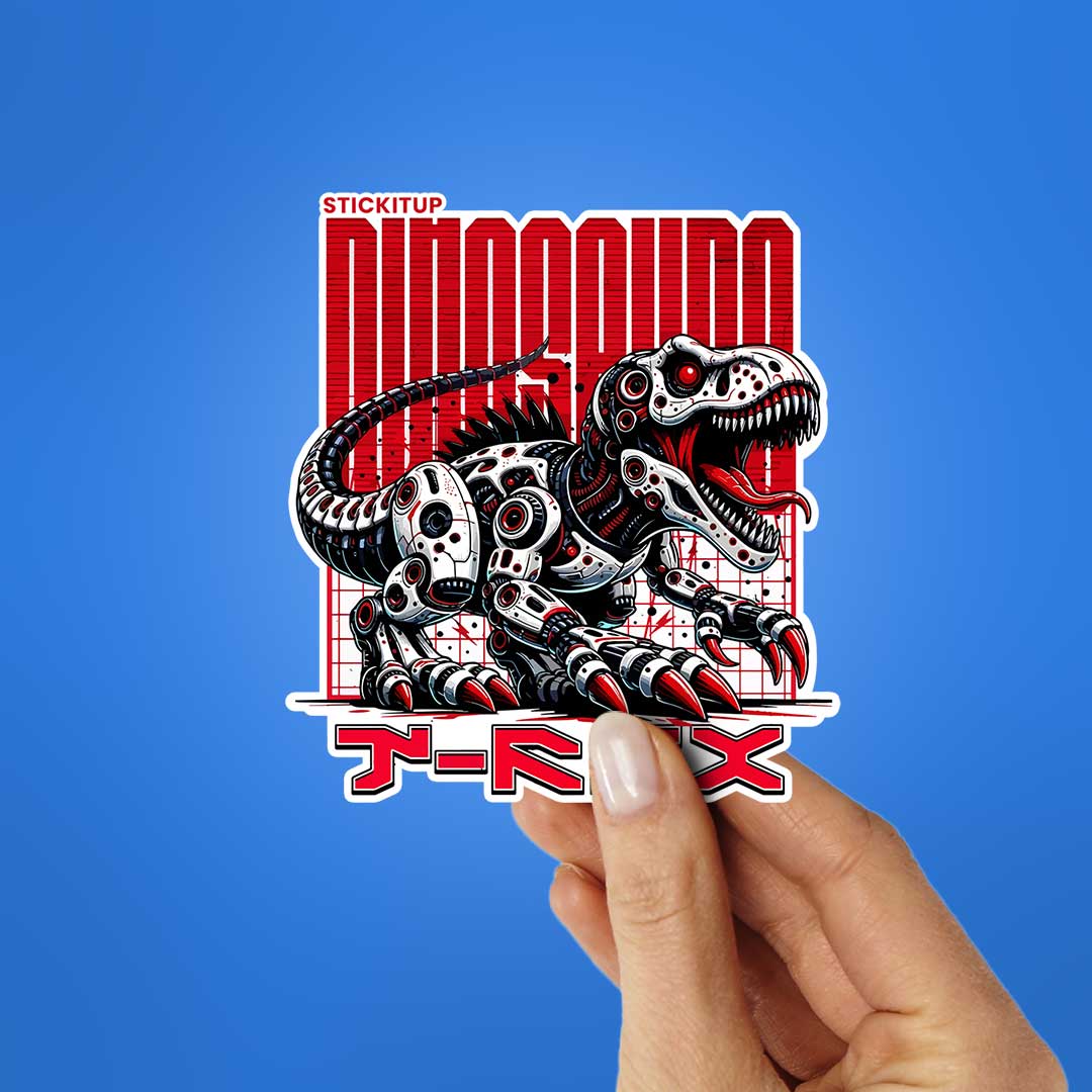 Cyborg T Rex Sticker - STICK IT UP