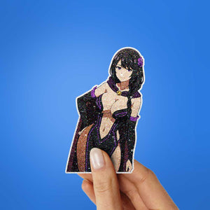 Dark Dress Anime Beauty Glitter Sticker - Glitter Stickers | STICK IT UP