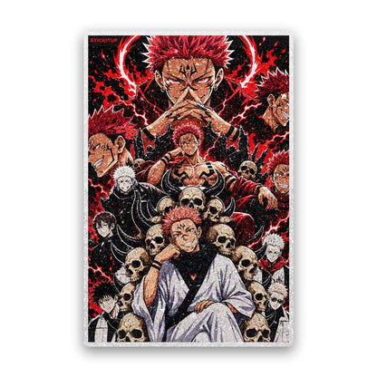 Dark Manga Skull Squad Glitter Sticker - Glitter Stickers | STICK IT UP