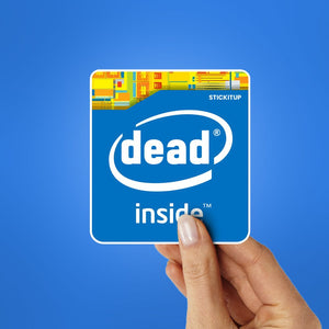 Dead Inside 1.0 Sticker waterproof vinyl decal for laptop, bike, car & bottle
