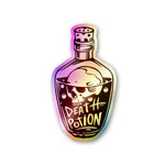 Death Potion Holographic Stickers waterproof vinyl decal for laptop, bike, car & bottle
