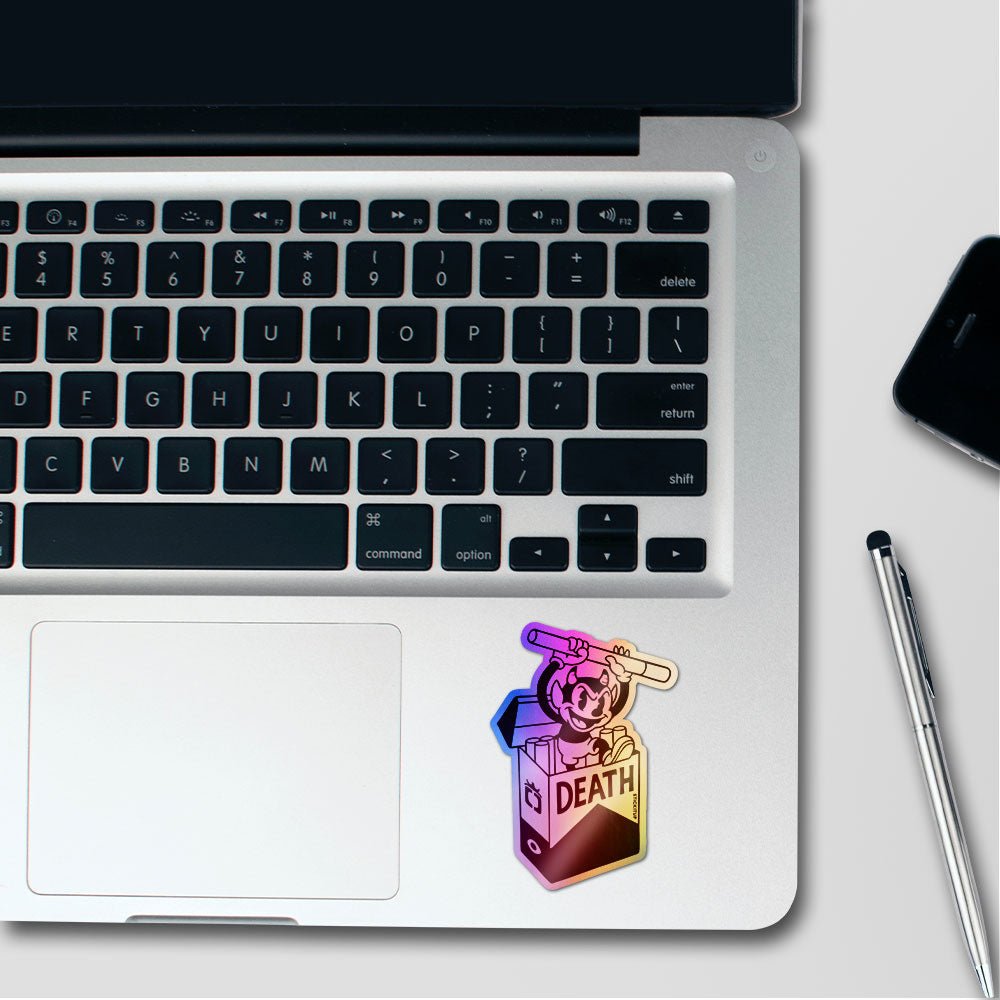 Death Smoke Sticker Holographic Stickers waterproof vinyl decal for laptop, bike, car & bottle