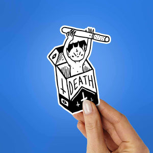 Death Sticker waterproof vinyl decal for laptop, bike, car & bottle