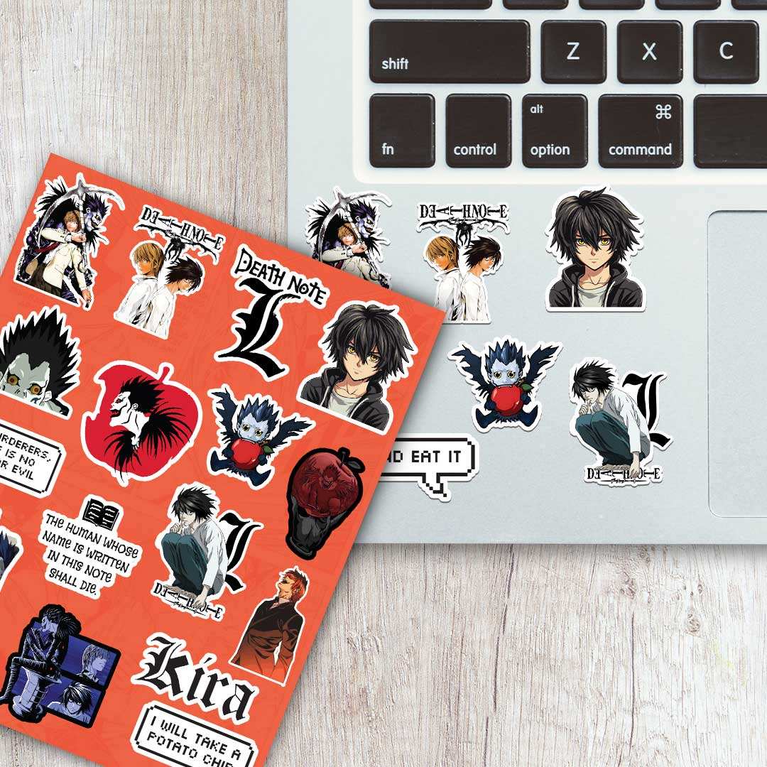 Deathnote Mini Sticker Sheet waterproof vinyl decal for laptop, bike, car & bottle