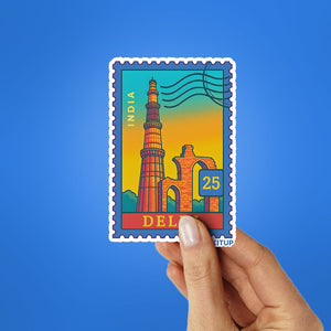 DELHI STAMP Sticker waterproof vinyl decal for laptop, bike, car & bottle