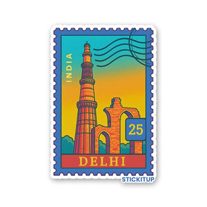 DELHI STAMP Sticker waterproof vinyl decal for laptop, bike, car & bottle