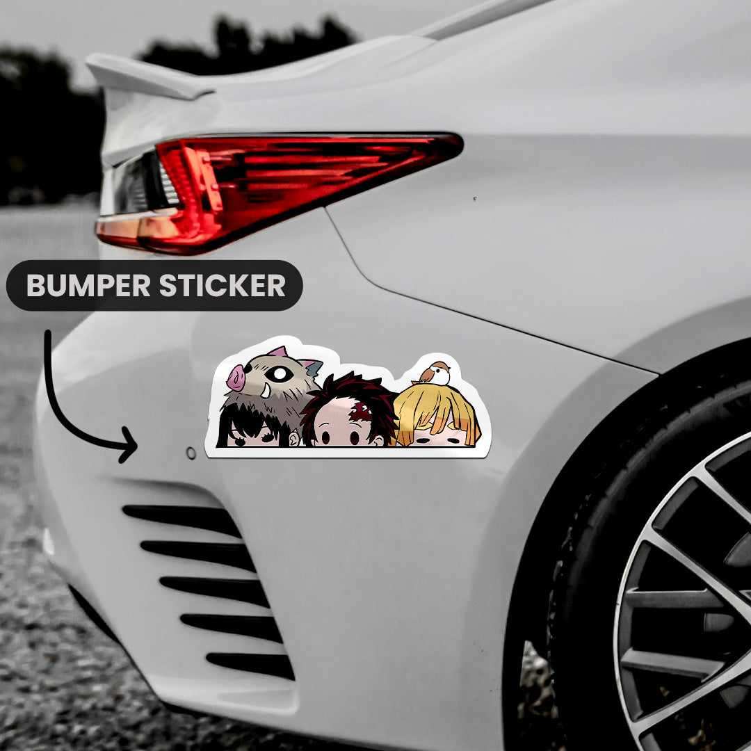 Demon Slayer Bumper Sticker waterproof vinyl decal for laptop, bike, car & bottle