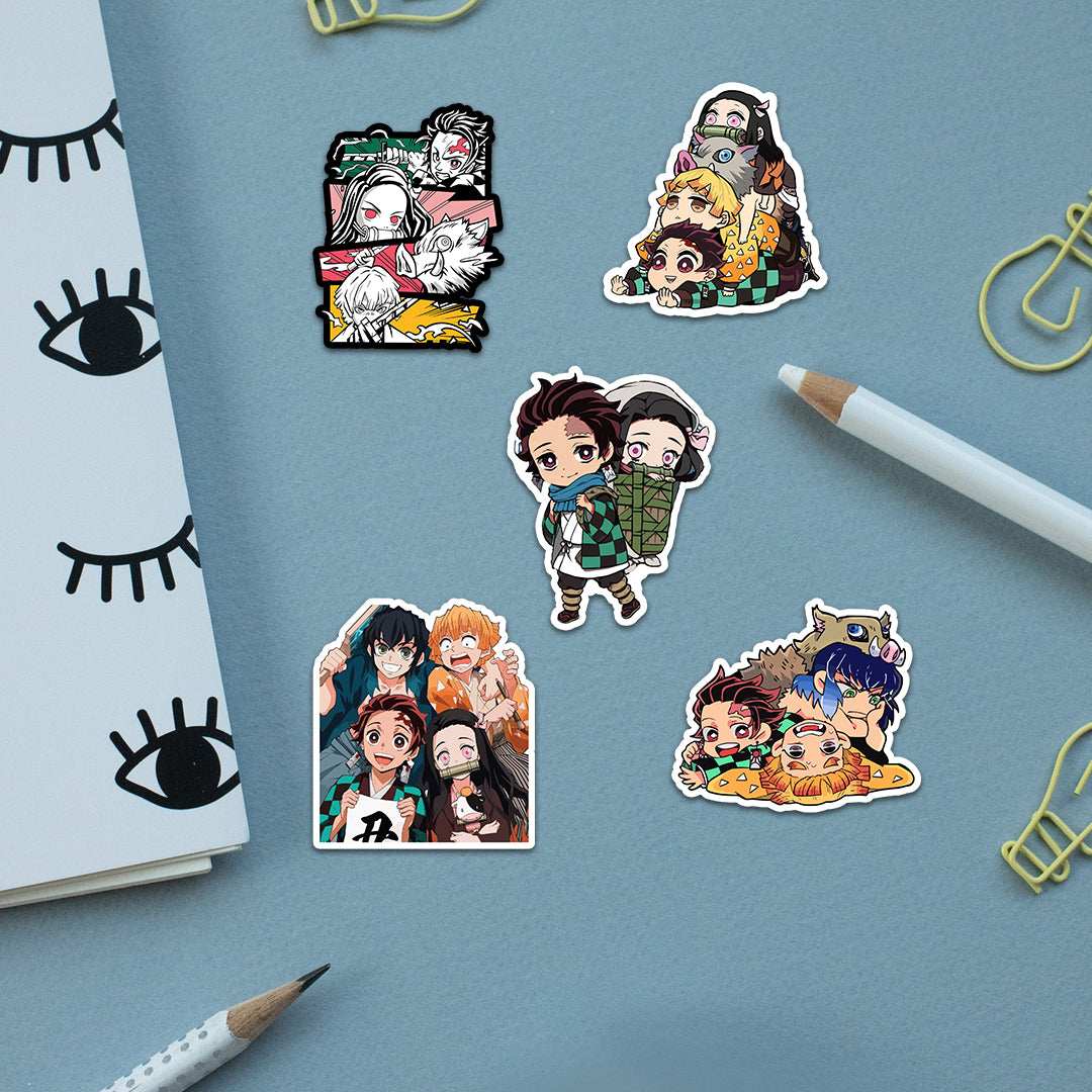Demon Slayer Sticker Packs [50 sticker] waterproof vinyl decal for laptop, bike, car & bottle