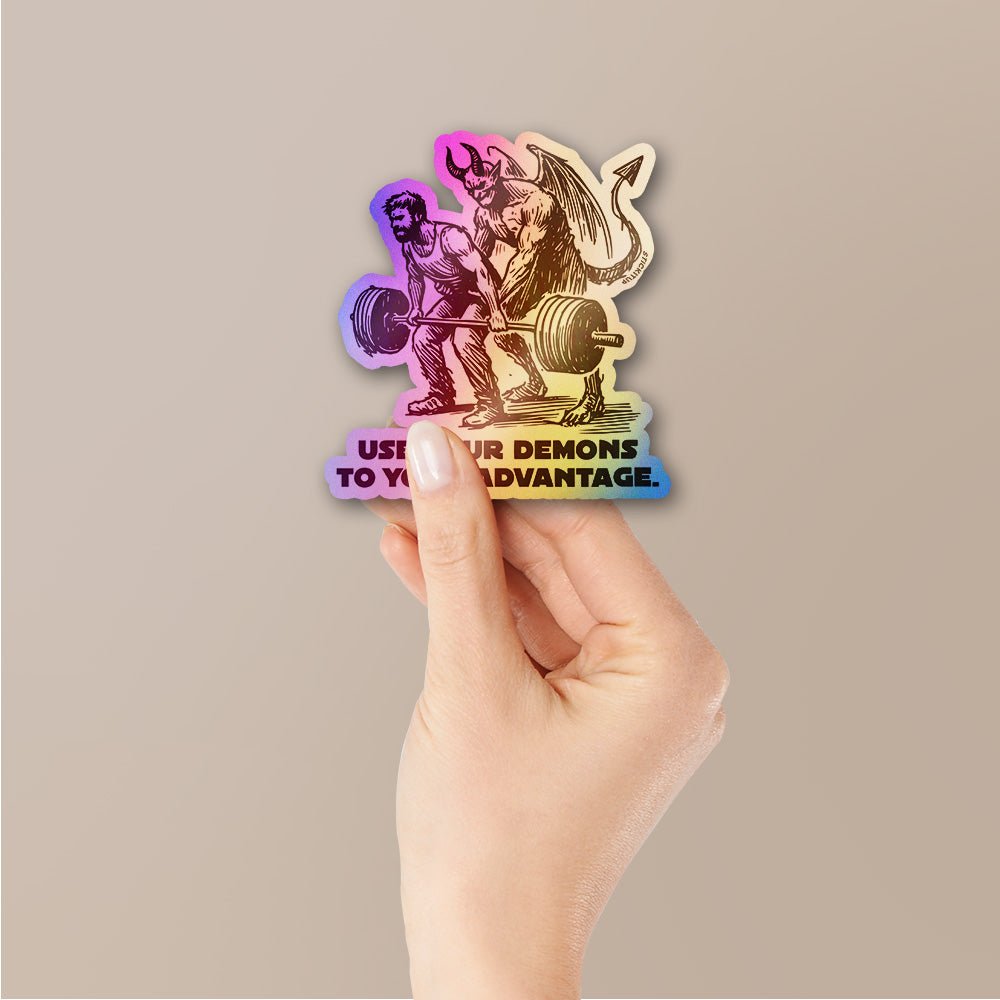 Demons Advantage Holographic Stickers waterproof vinyl decal for laptop, bike, car & bottle