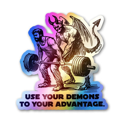 Demons Advantage Holographic Stickers waterproof vinyl decal for laptop, bike, car & bottle