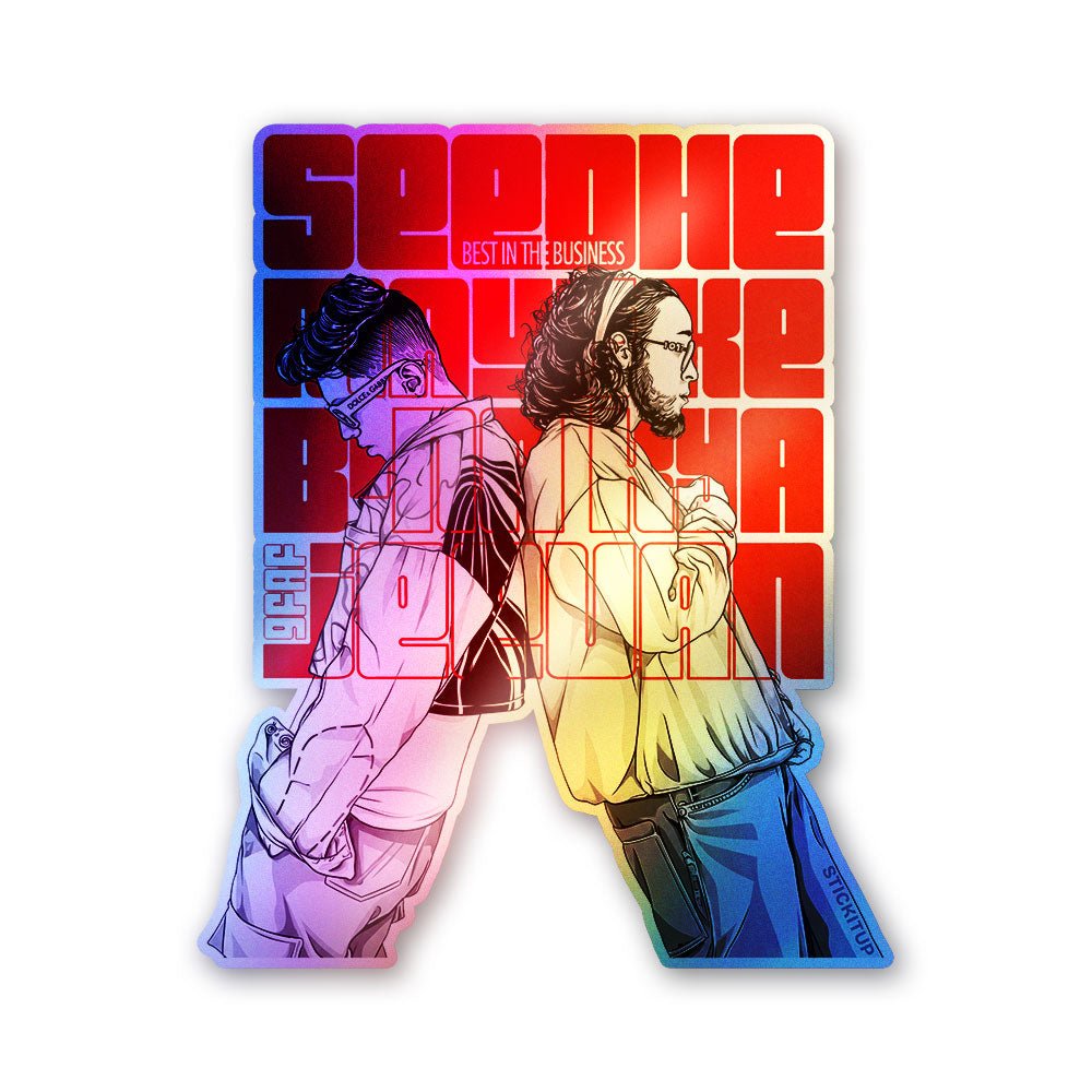 Desi Rap Duo Style Holographic Stickers - Holographic stickers | STICK IT UP